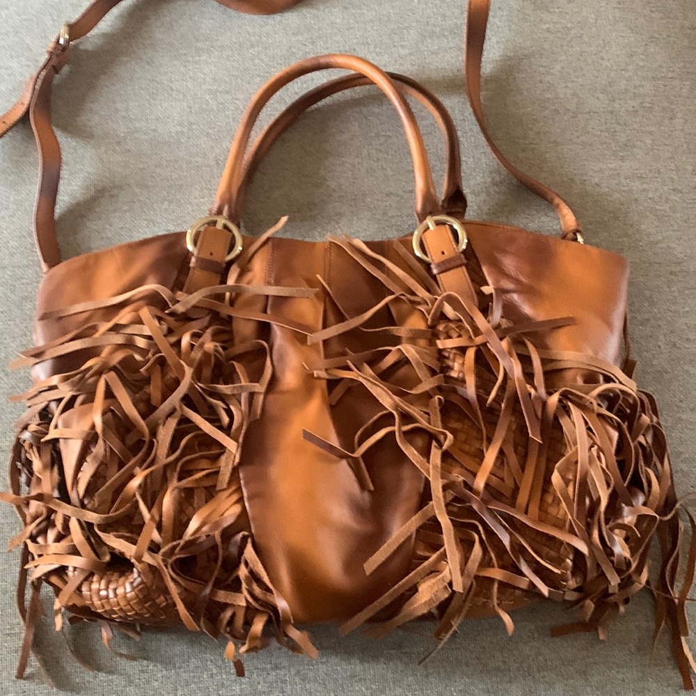 Hype Leather Fringe Handbag